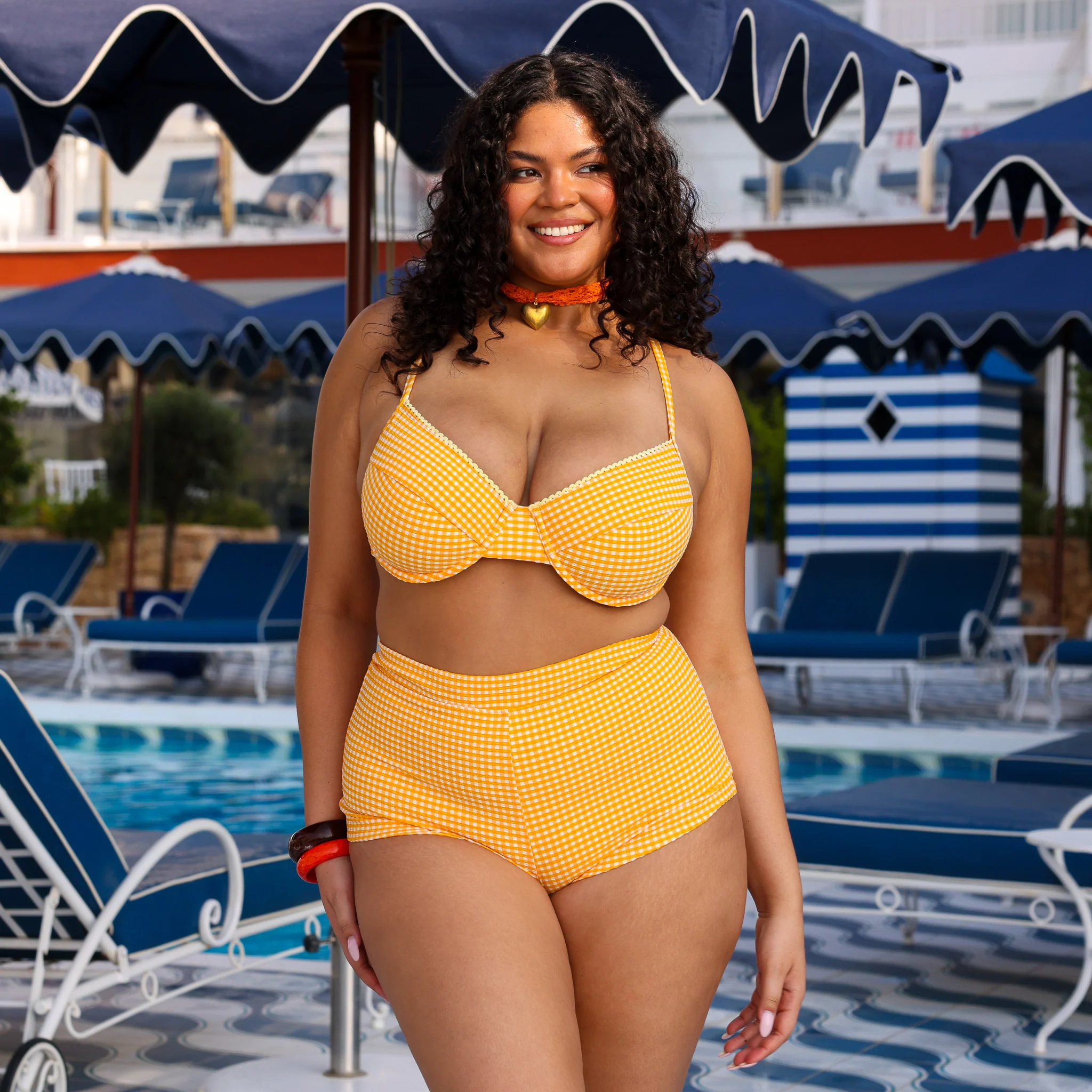 Cheeky Retro Swim Short - Orange Cream - Image 6