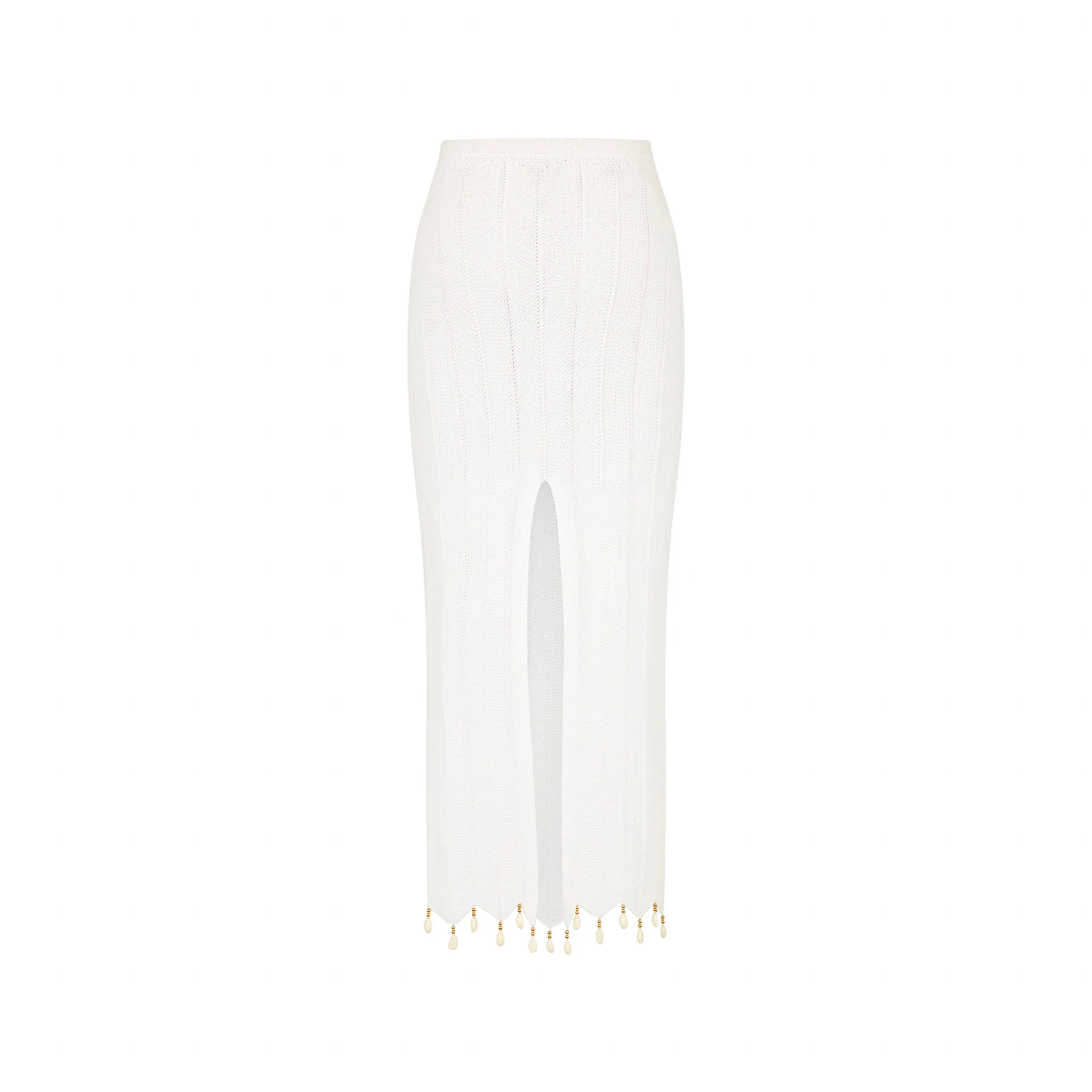 Chevron Knit Midi Skirt - Whipped White - Image 8