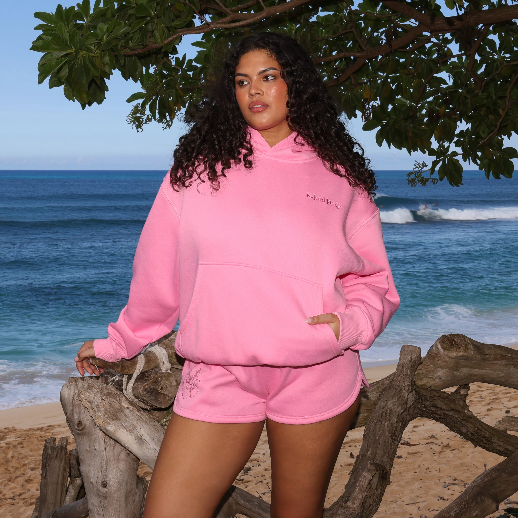 Embroidered Hoodie - Powder Puff - Image 6