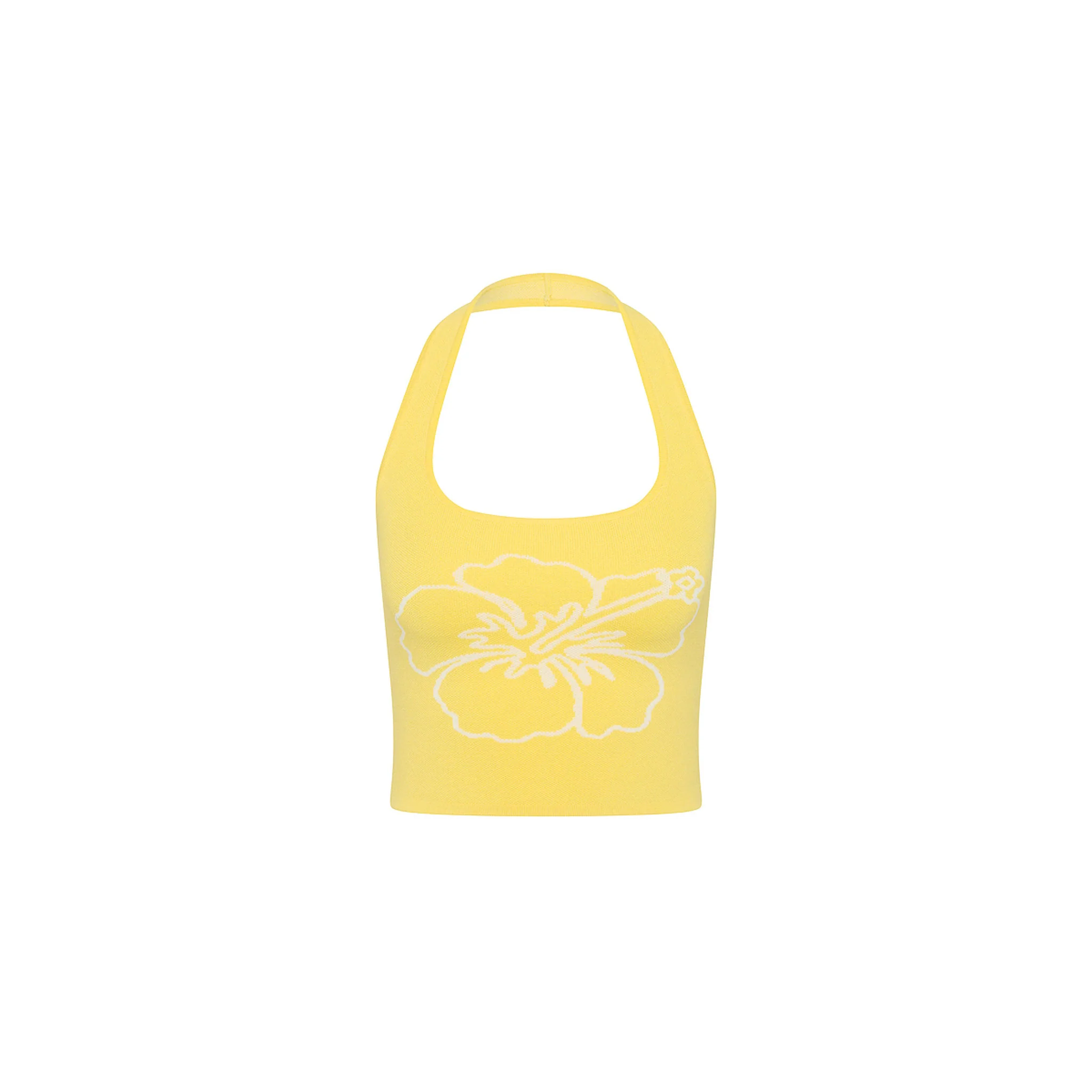 Knit Halter Tank Top - Sunny Honey