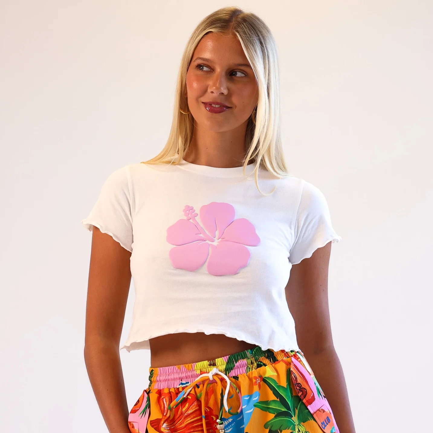 Lettuce Cropped Mini Tee - Whipped White - Image 2