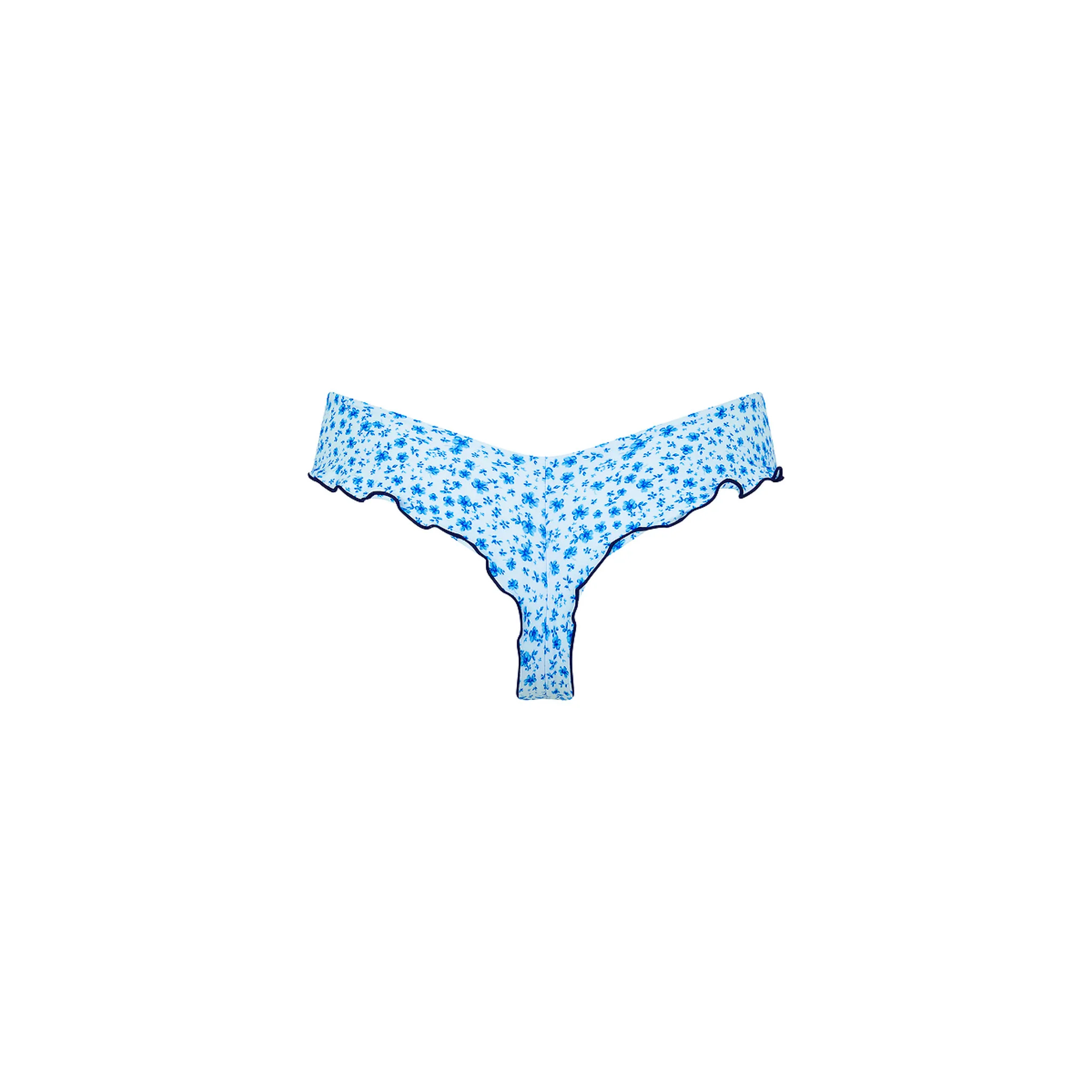 Lettuce Frill Thong Bikini Bottom - Dream Flower - Image 8