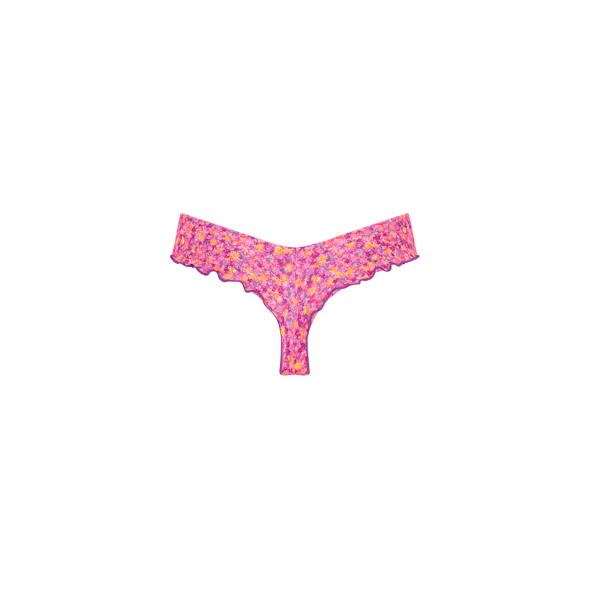 Lettuce Frill Thong Bikini Bottom - Gelato Bloom - Image 9