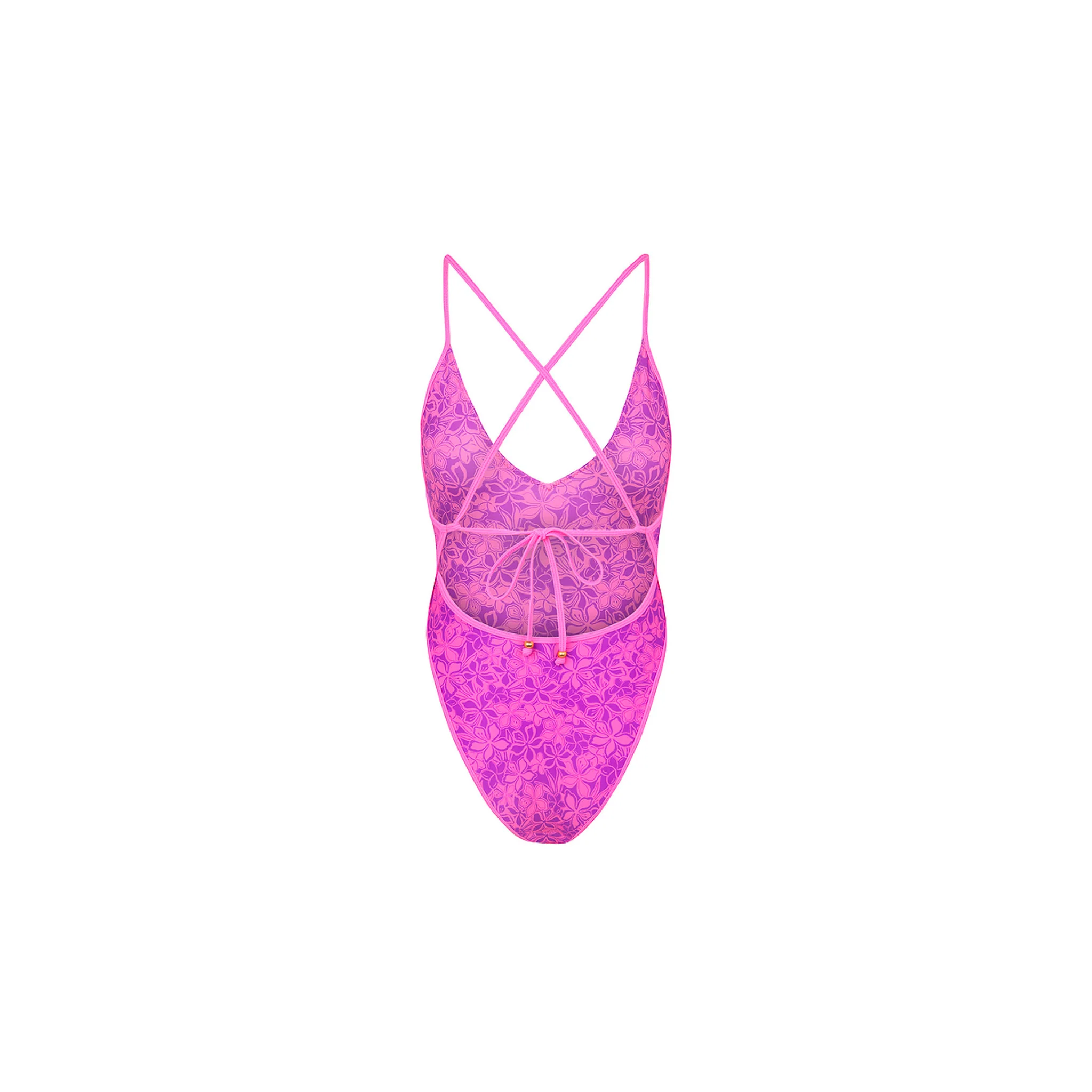 Plunge Cross Back One Piece - Bubble Berry - Image 8