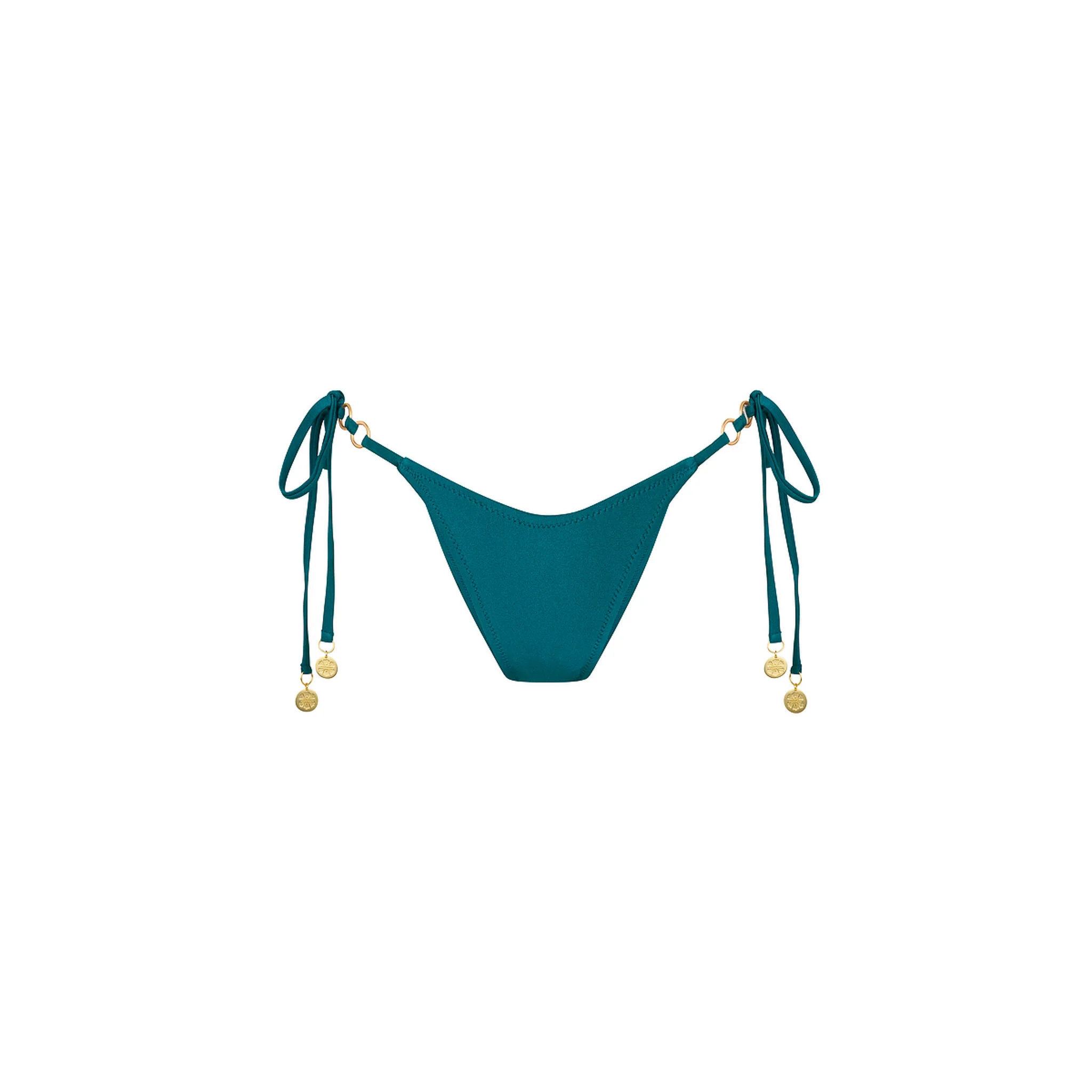Trio Ring Cheeky Tie Bikini Bottom - Laguna Haze